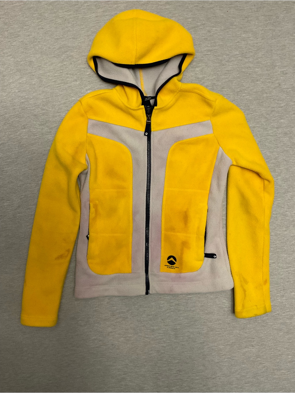 American Eagle Yellow & Cream Kids Hooded Fleece Jacket